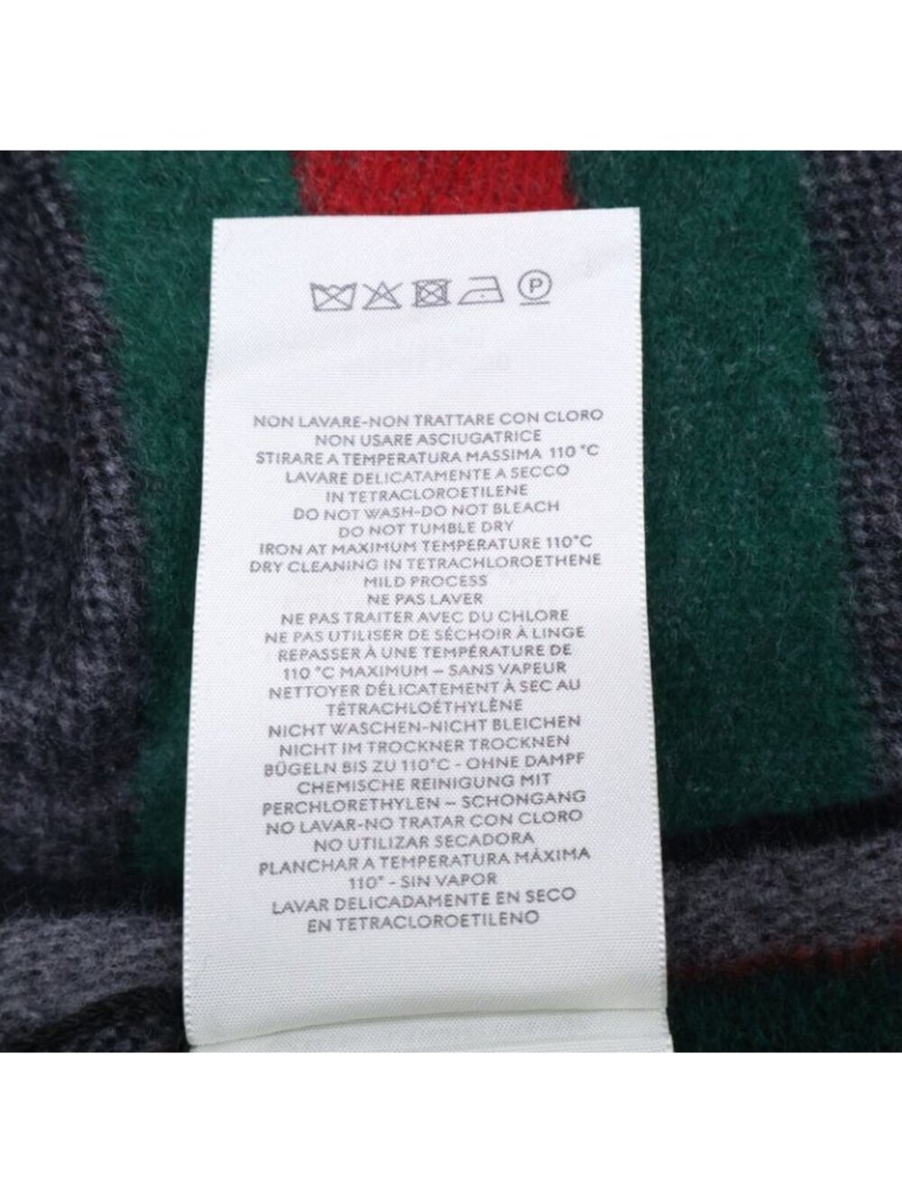 Gucci GG Pattern Sherry Line Wool Fringe Scarf - Picture 6 of 9